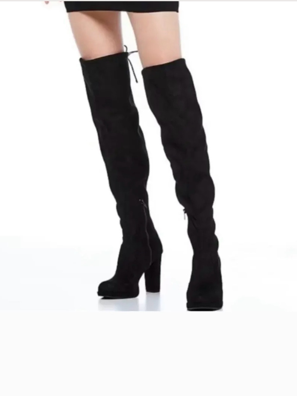 Gianni Bini Black Suede Over the Knee Platform Boots Size 10M NWOT